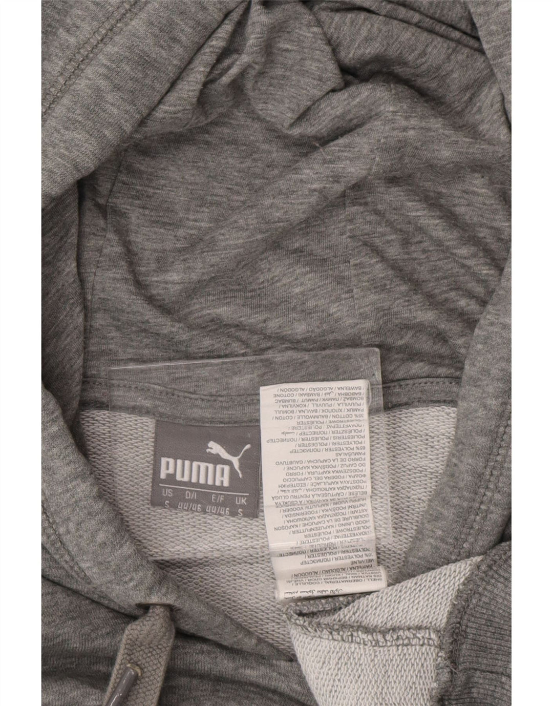 PUMA Jersey con capucha gráfico para hombre pequeño poliéster moteado gris