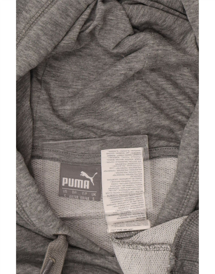 PUMA Jersey con capucha gráfico para hombre pequeño poliéster moteado gris