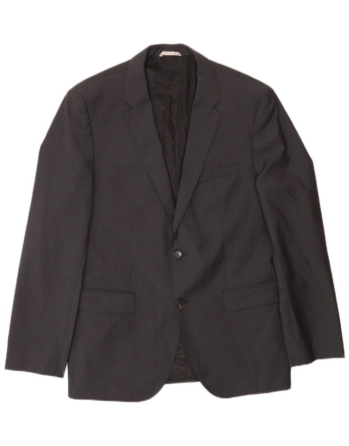 Hugo Boss Chaqueta tipo blazer de 2 botones para hombre Reino Unido 40 Grande Lana gris