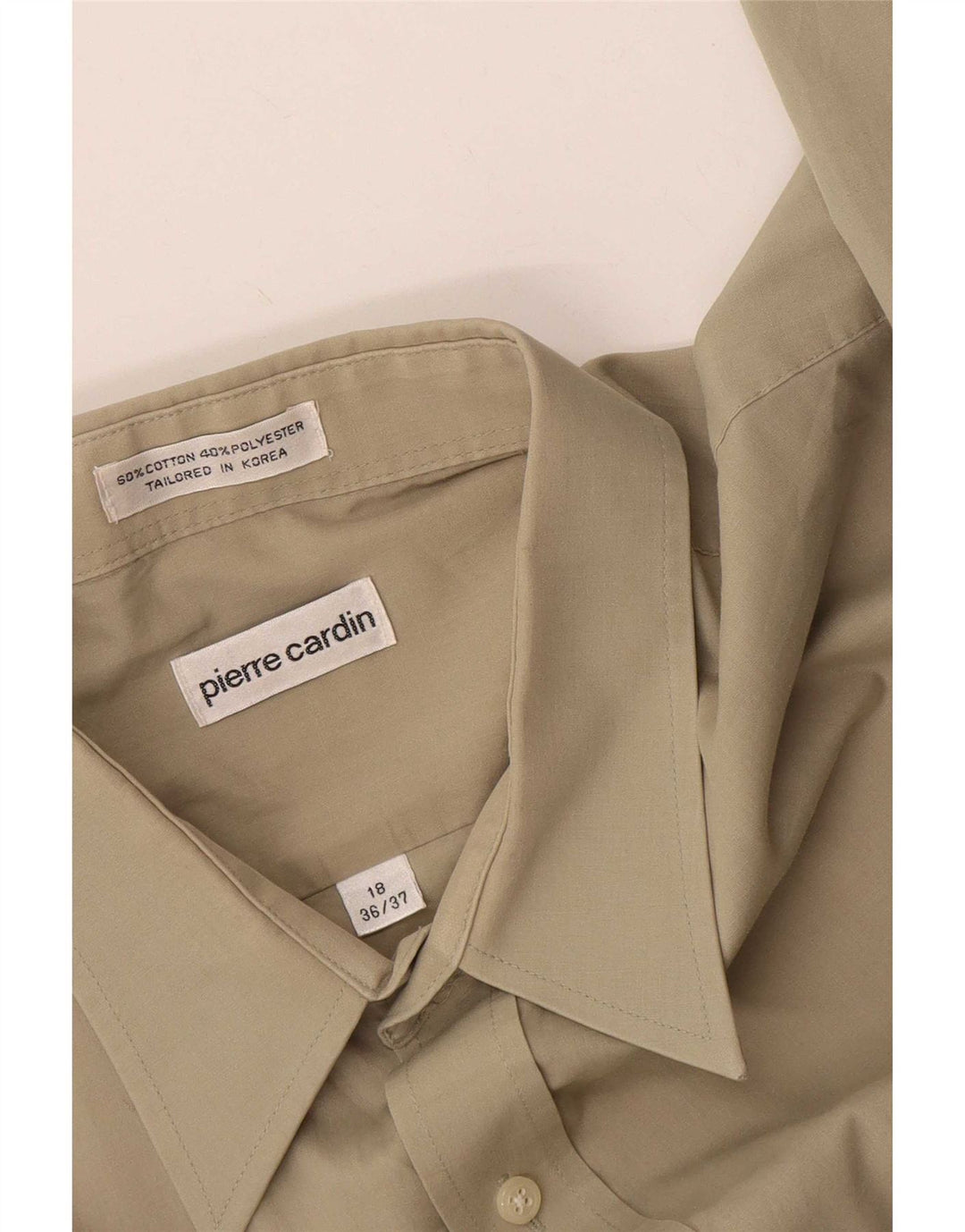 Pierre Cardin Camisa Hombre Talla 18 2XL Algodón Beige