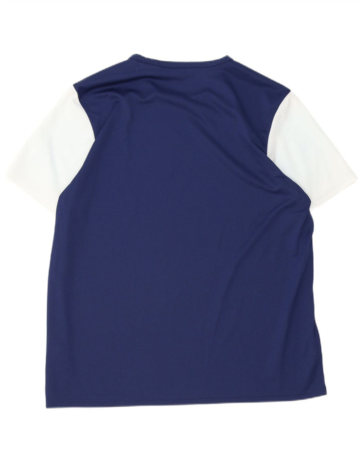 ADIDAS Mens T-Shirt Top XL Navy Blue Colourblock Polyester