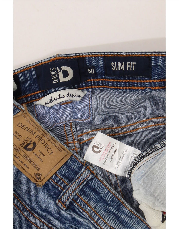 DACK'S Jeans ajustados para hombre IT 50 Large W34 L31 Algodón azul