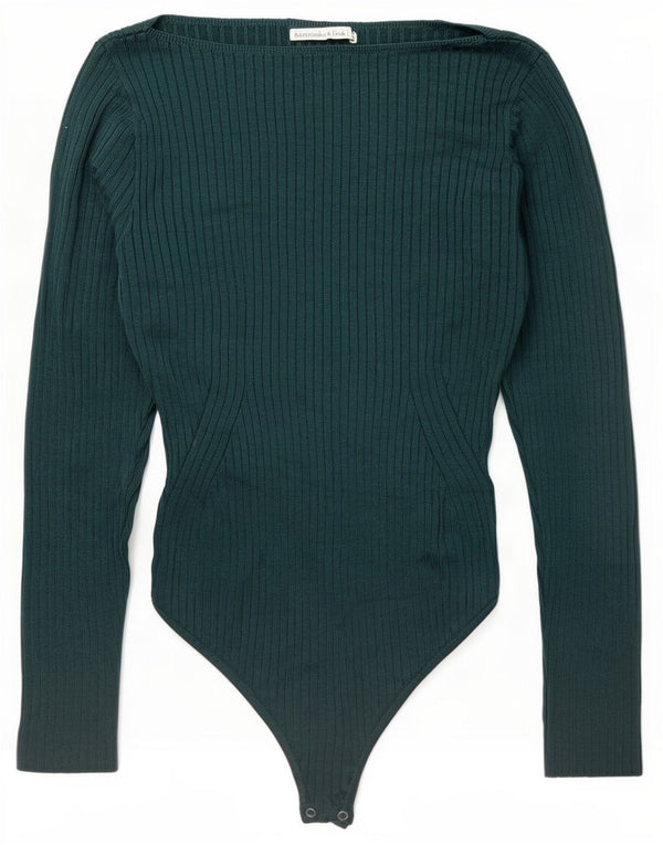 Abercrombie & Fitch Body de manga larga para mujer UK 44 Viscosa verde medio