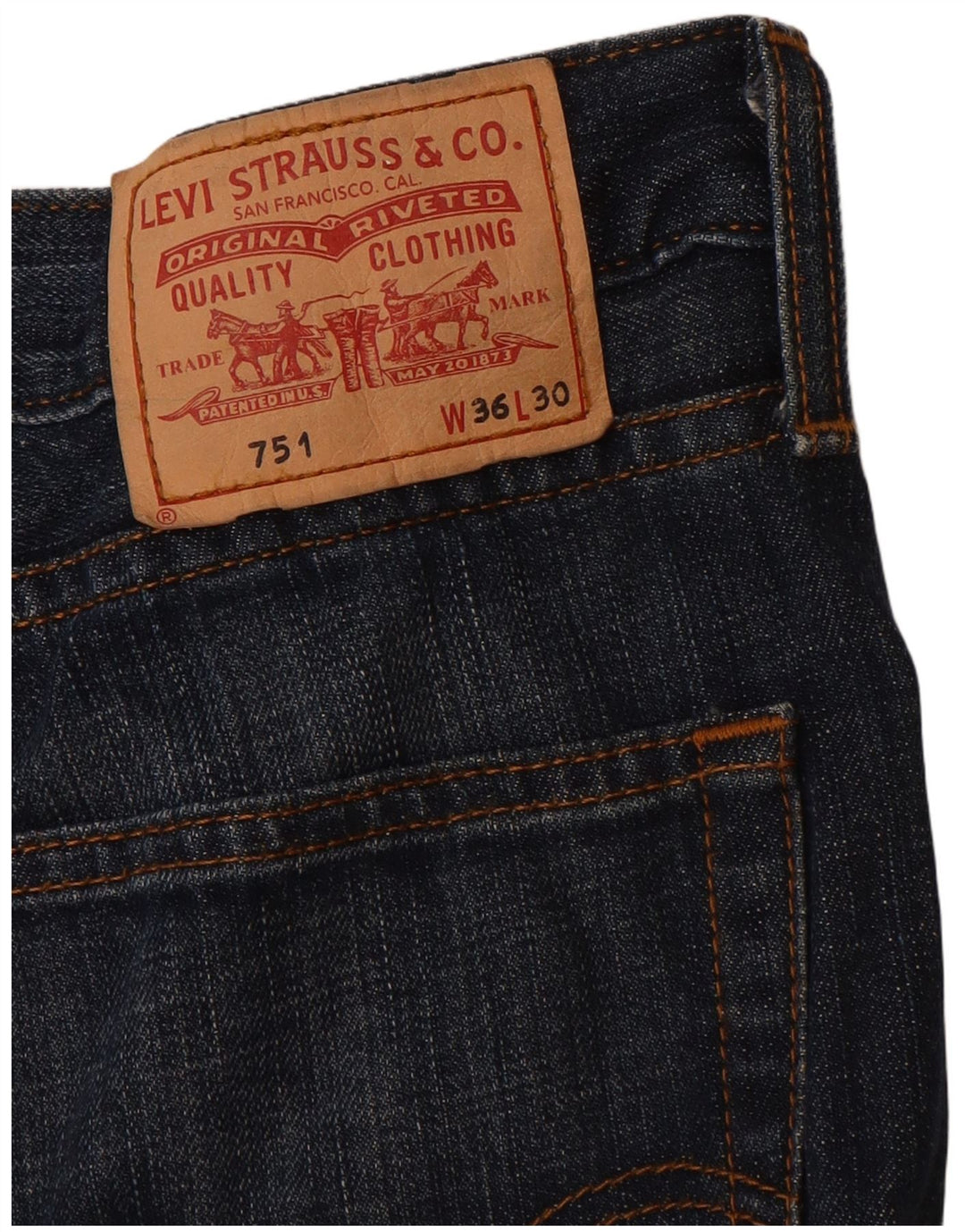 LEVI'S Jeans rectos 751 para hombre W36 L30 Algodón azul marino
