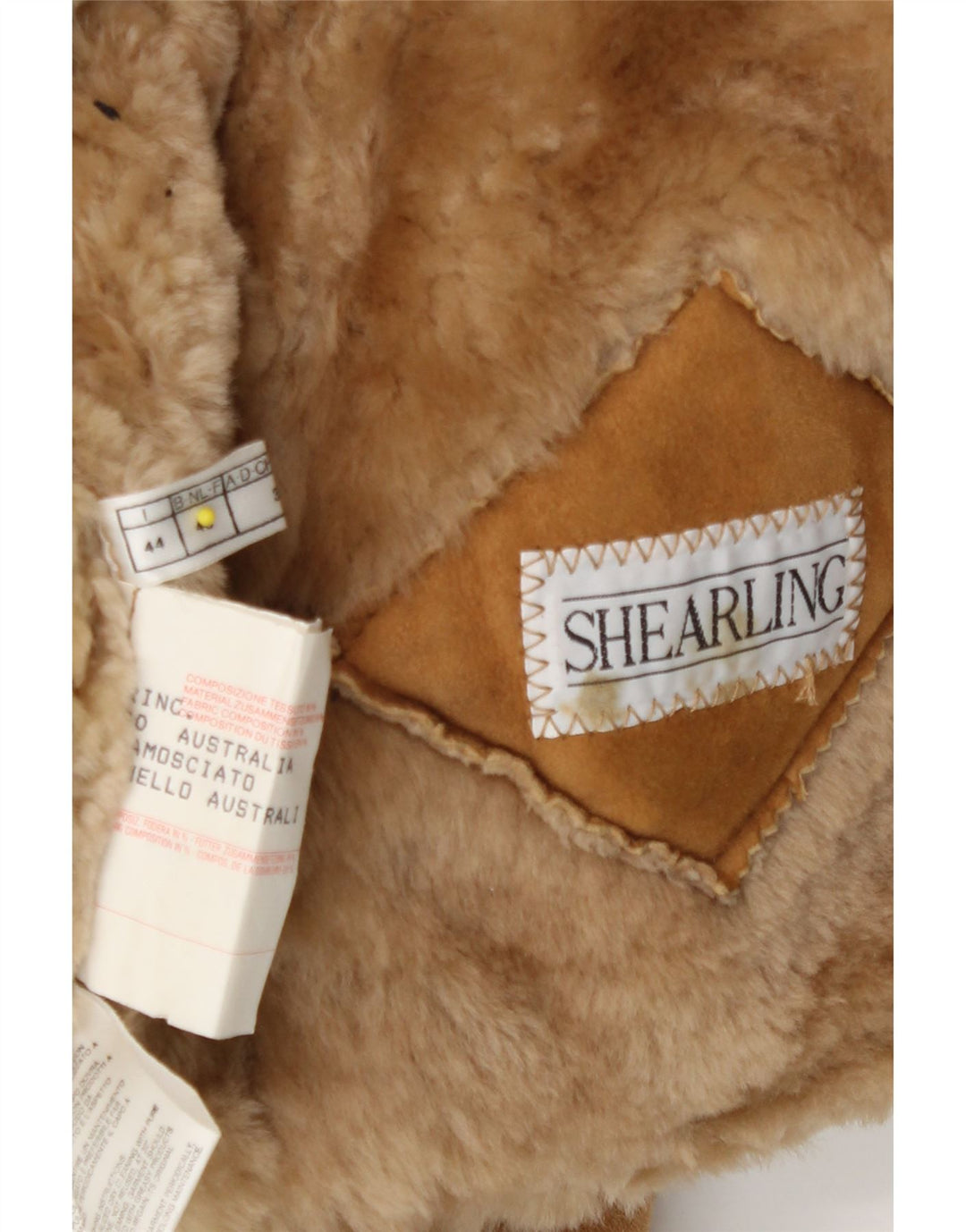 Vintage mujer suelta ajuste shearling abrigo IT 44 Medio Beige Shearling