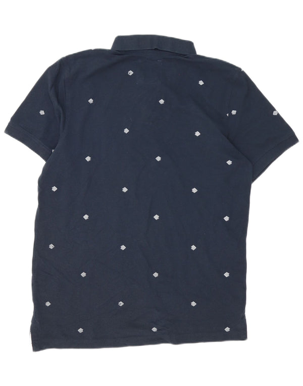Crew Clothing Polo para hombre de algodón con manchas azul marino grande