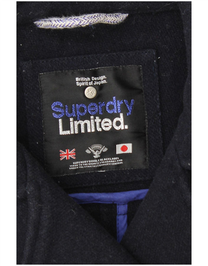 Superdry Abrigo de doble botonadura para mujer UK 6 XS Lana azul marino