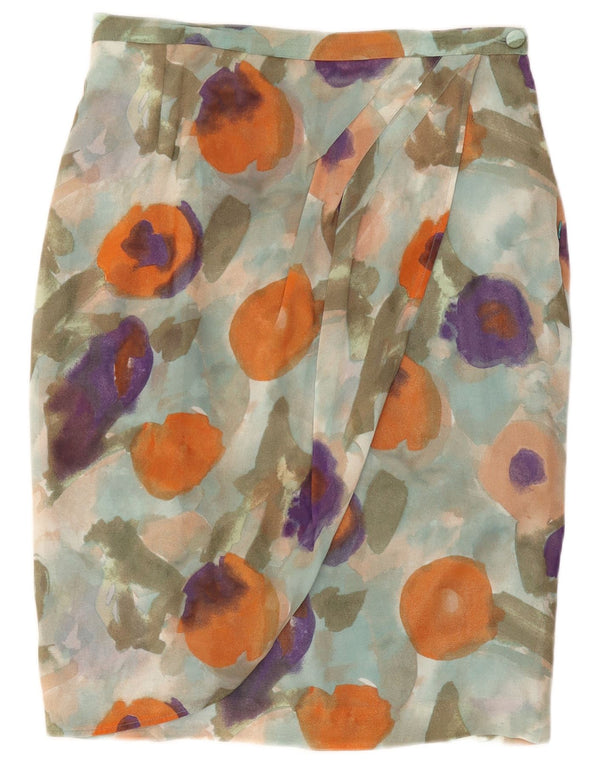 Vintage mujer abrigo falda W34 grande multicolor floral