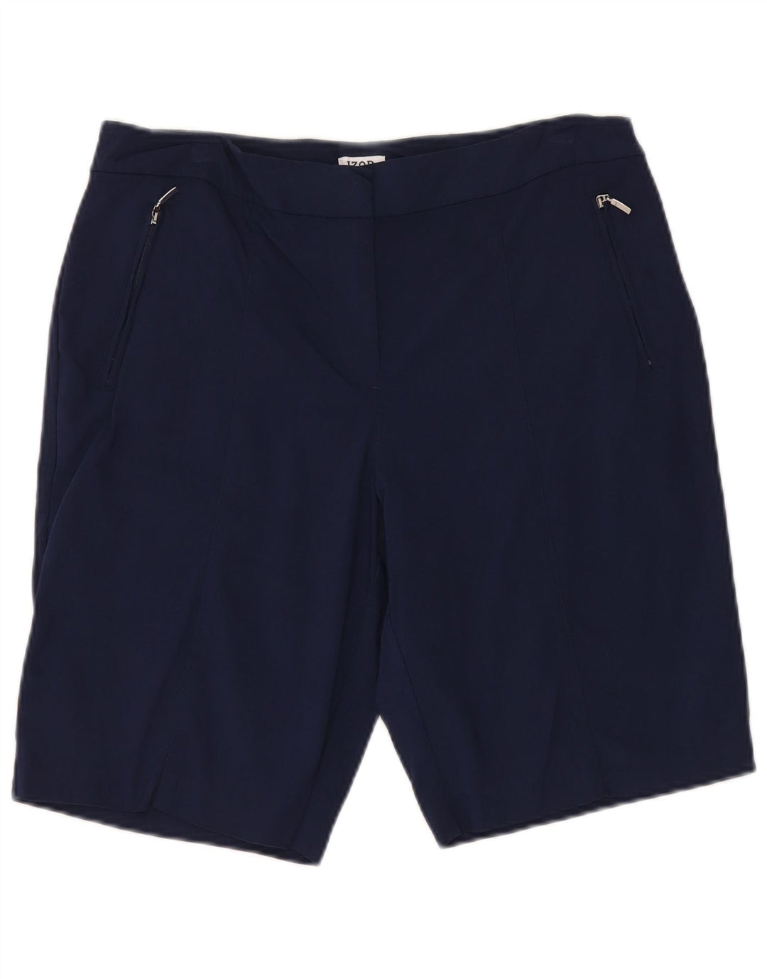 Izod pantalones cortos chinos para mujer US 12 grande W34 azul marino rayón