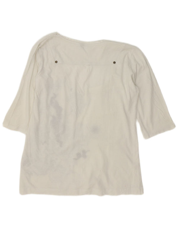 Lee Top para mujer manga 3/4 UK 46 Grande Algodón blanco