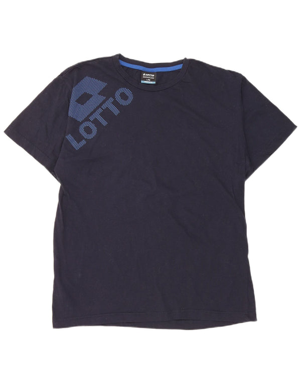 Lotto - Camiseta gráfica para hombre, talla grande, algodón azul marino