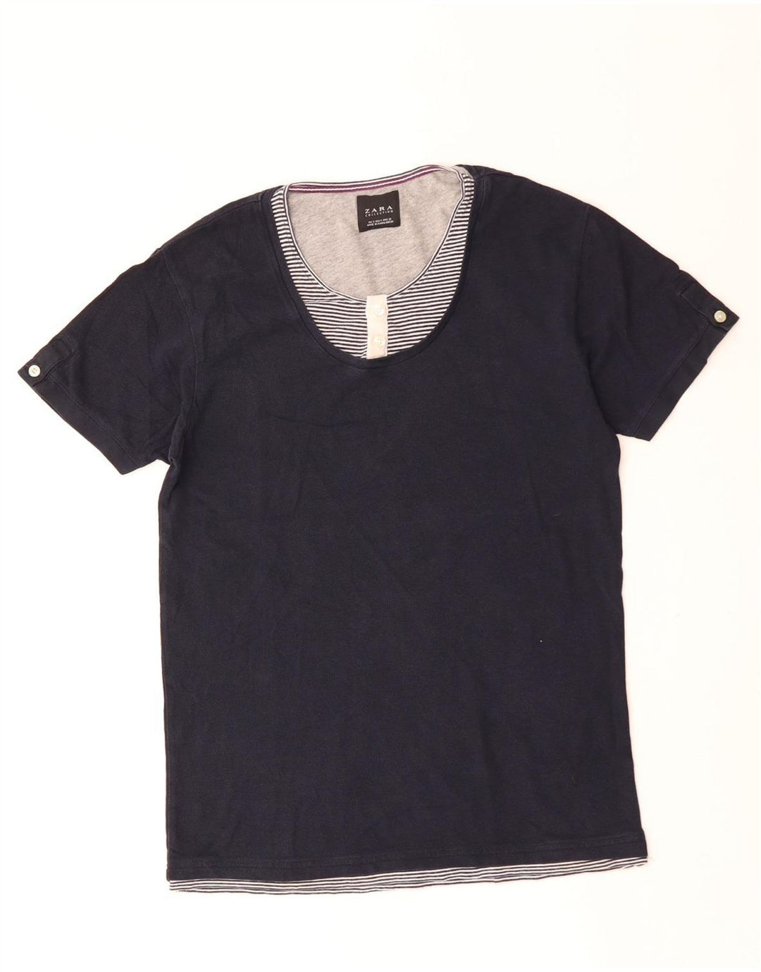 Zara Hombre Camiseta Top Small Azul Marino