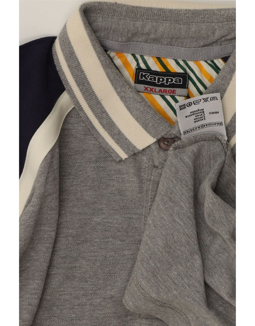 Kappa Polo Hombre 2XL Algodón Color Block Gris