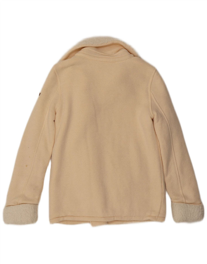 ROXY Chaqueta tipo chándal Sherpa para mujer UK 10 Small Off White Cotton