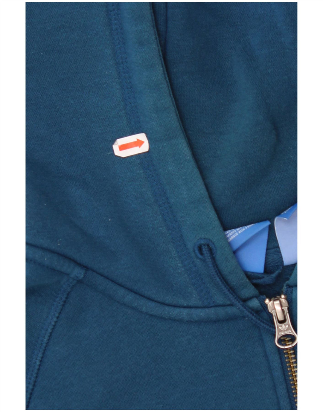 ADIDAS Sudadera con capucha y cremallera gráfica para mujer UK 10 Small Blue Cotton