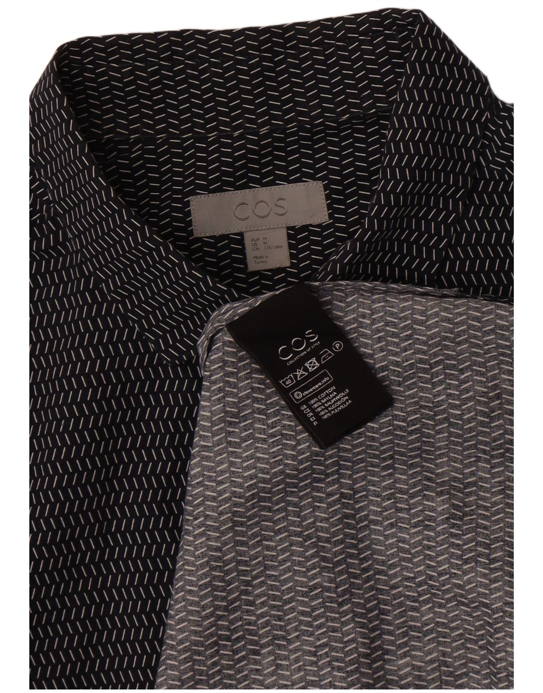 Camisa tipo jersey de manga corta para hombre Cos Algodón con manchas azul marino medio