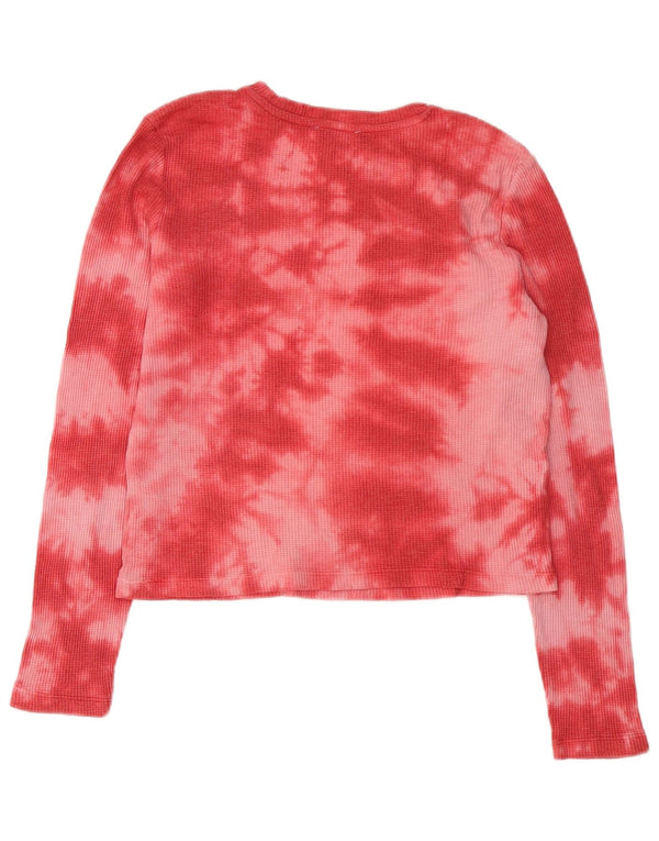 Topshop Top de mujer de manga larga UK 8 Small Red Tie Dye Poliéster