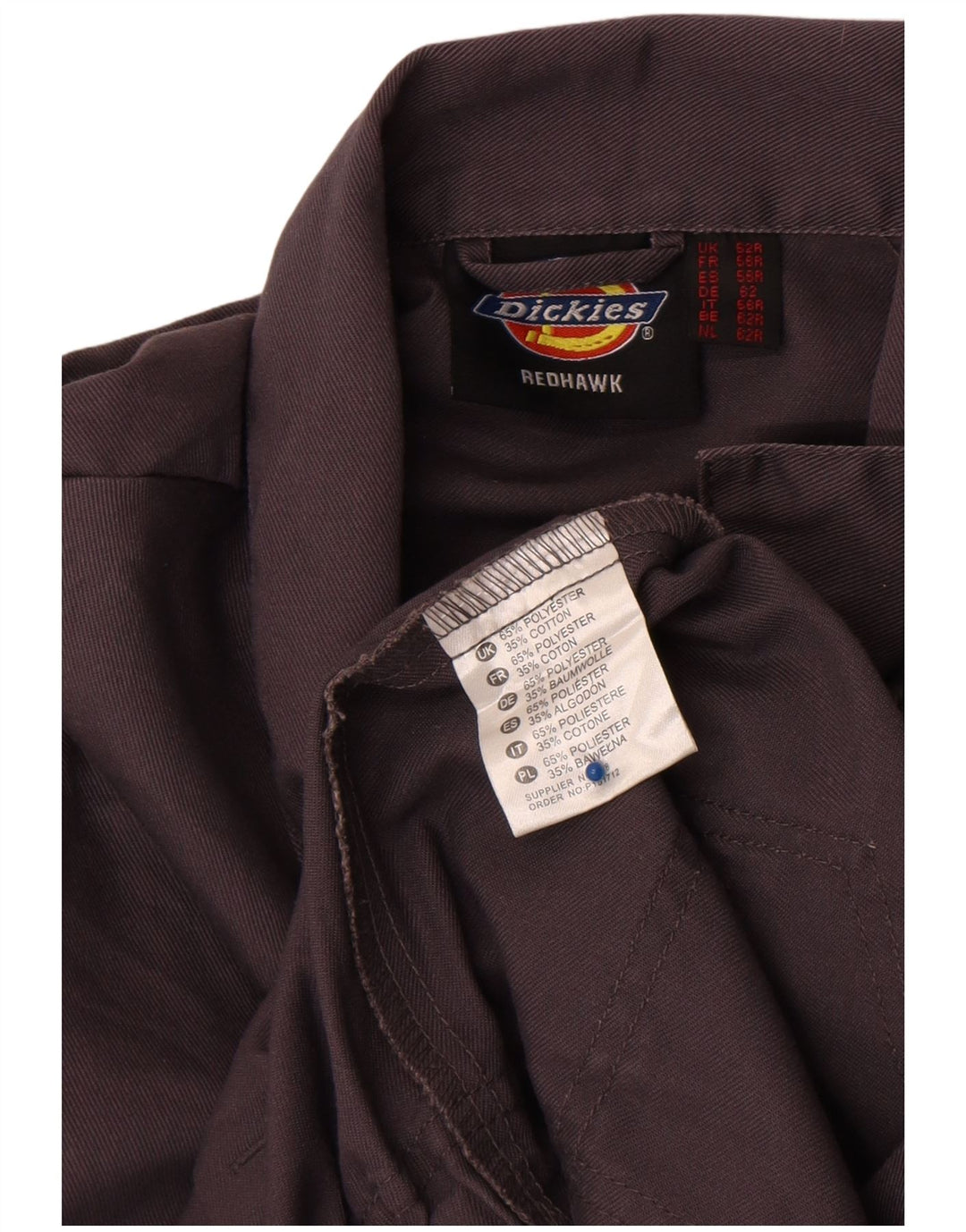 Dickies Mens Redhawk Mono de manga 3/4 UK 52 5XL Gris Poliéster