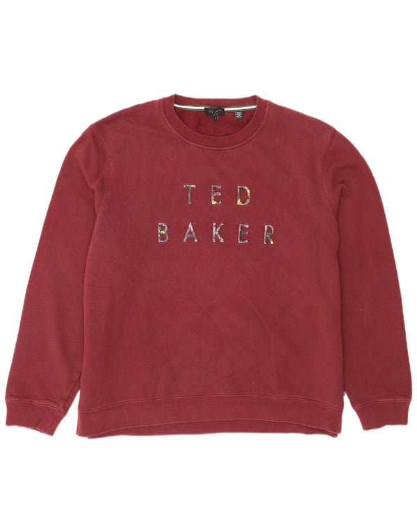 Ted Baker - Sudadera gráfica para hombre, talla 5 XL, algodón burdeos