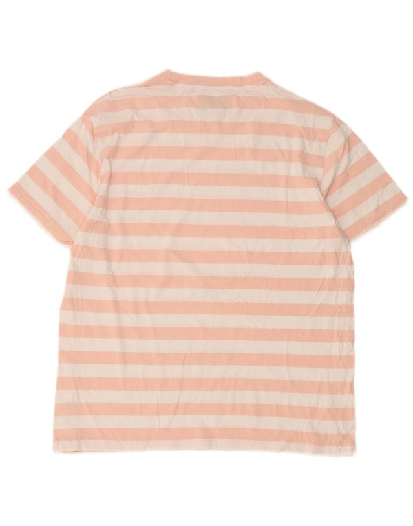 Penguin - Camiseta para hombre, talla grande, color rosa, algodón a rayas
