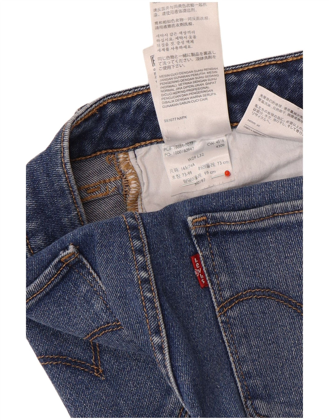Levi's Mujer 712 Slim Jeans W29 L32 Algodón Azul