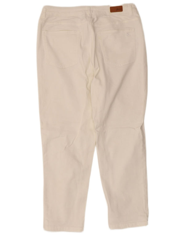 Joules Pantalones Casuales Rectos para Mujer UK 40 Large W34 L25 Algodón Blanco