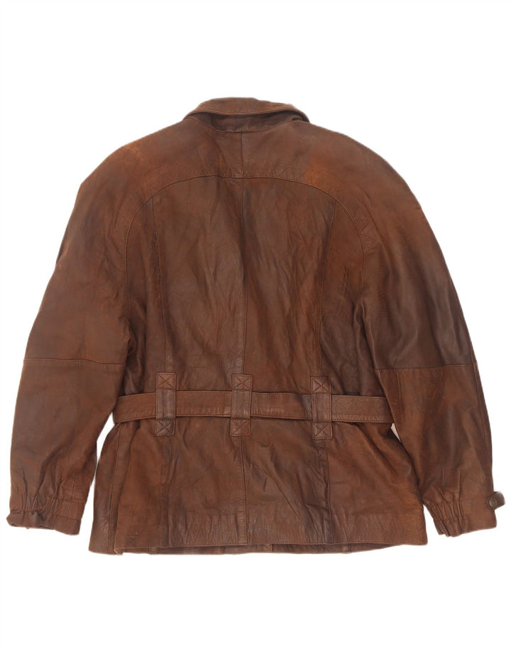 Chaqueta biker de cuero vintage para mujer IT 42 Marrón medio