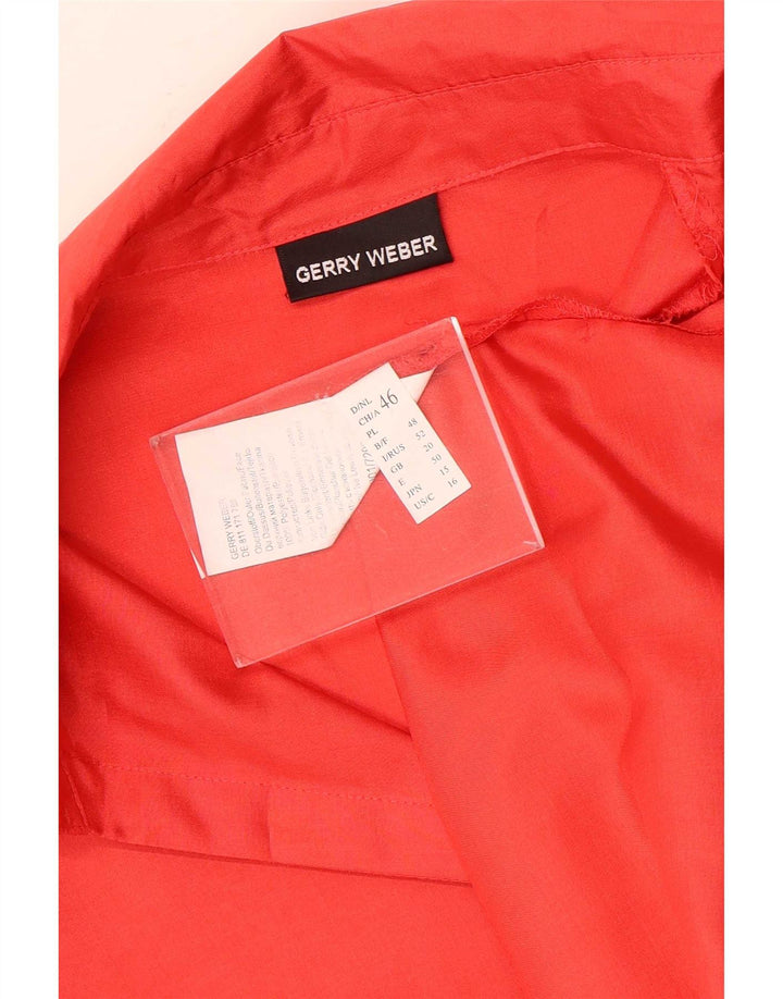Gerry Weber Blusa de manga corta para mujer UK 20 2XL Poliéster rojo