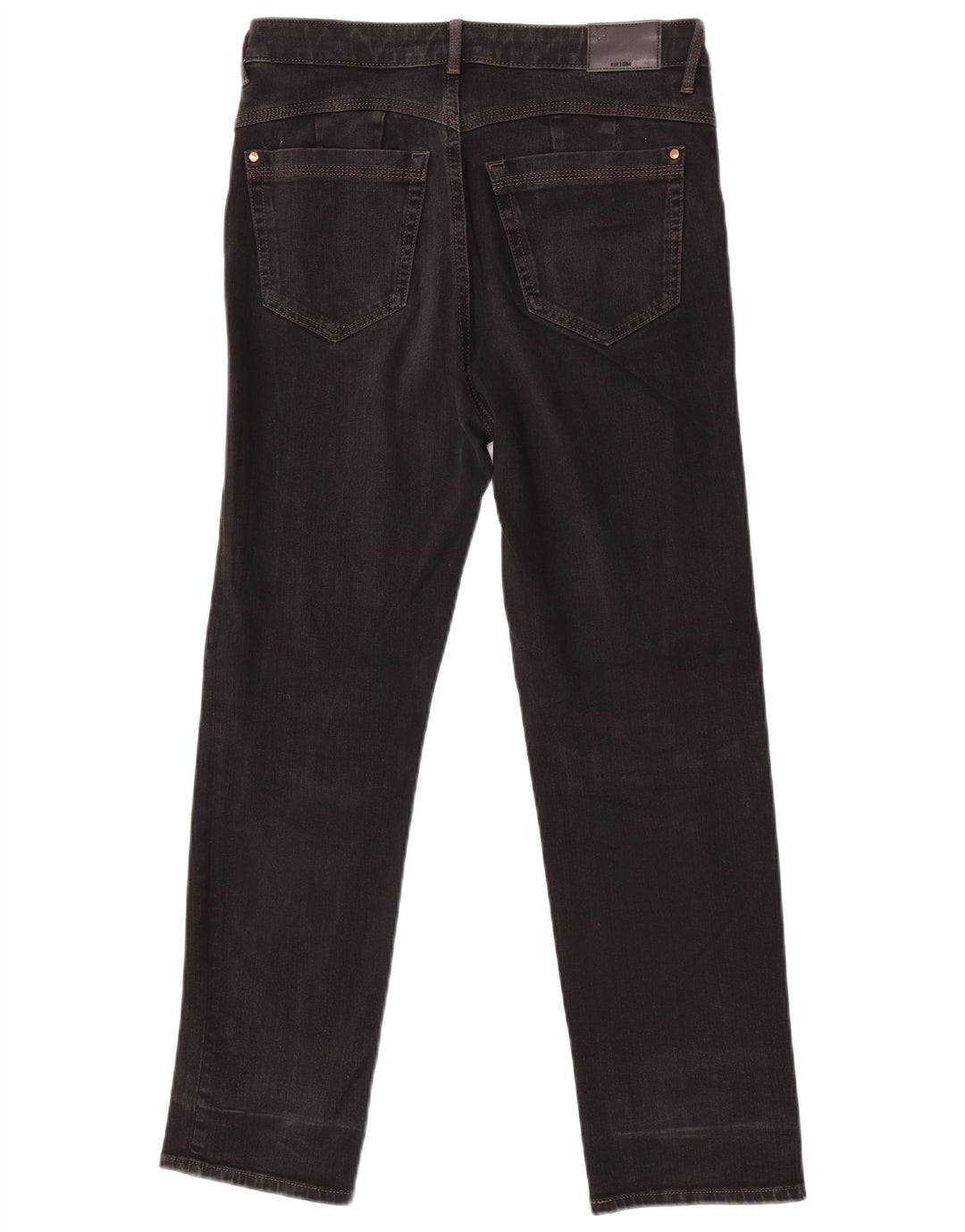 Marks & Spencer Vaqueros rectos para mujer UK 12 Medium W32 L27 Algodón negro