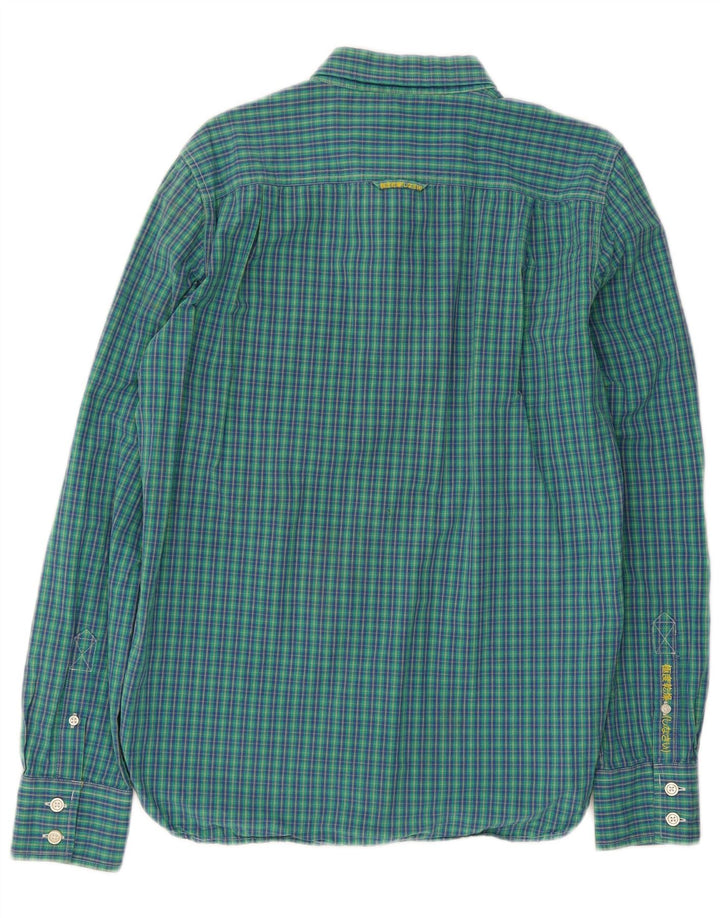 Camisa Superdry para hombre de algodón a cuadros azules grandes