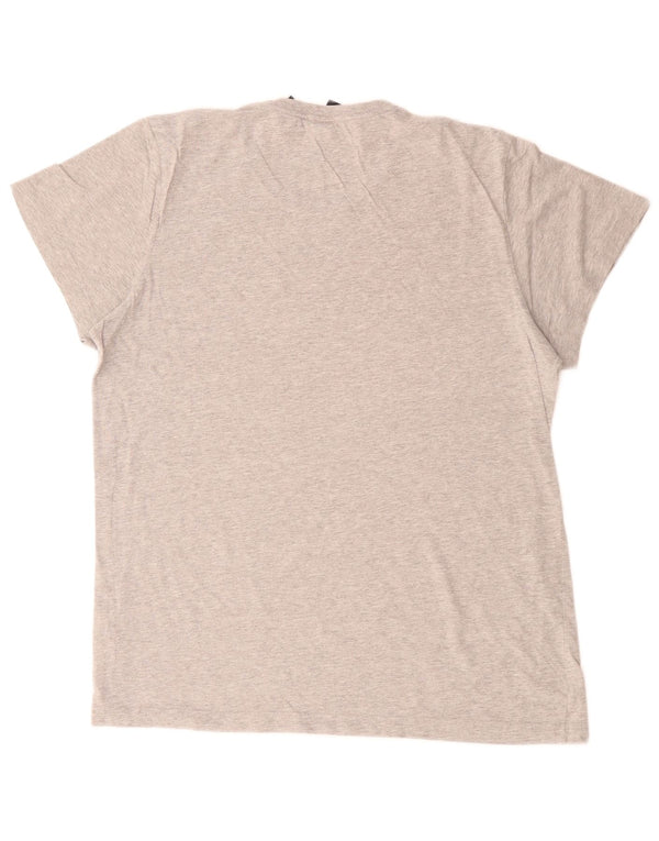 Adidas Hombre Camiseta Gráfica Top Algodón Gris Medio