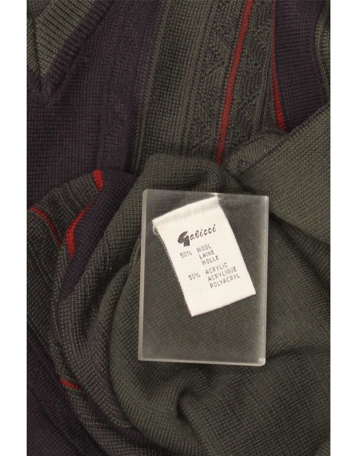 Gabicci Jersey Con Cuello En V De Lana Color Block Medium Caqui Hombre