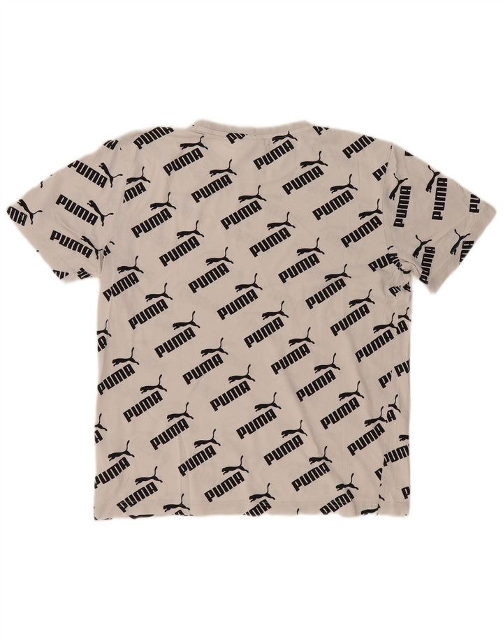 Puma Camiseta gráfica para hombre Top Small White Cotton