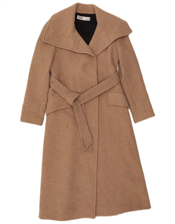 Zara Mujer Abrigo Holgado UK 6 XS Beige