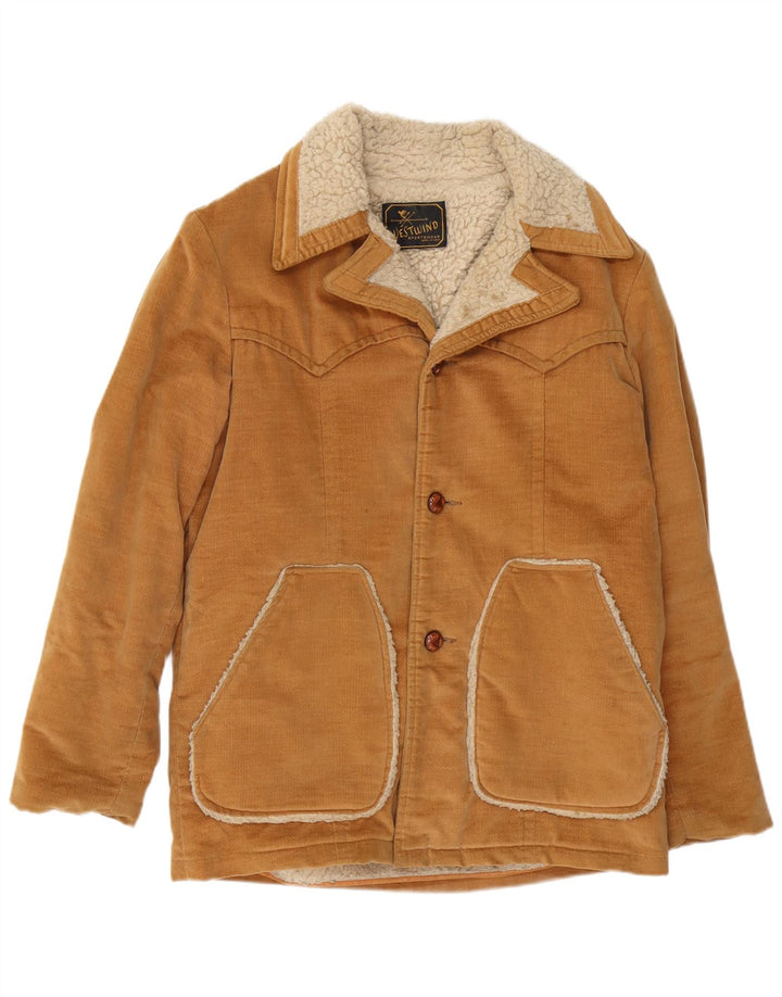 Vintage hombres Sherpa chaqueta Reino Unido 40 grande marrón colorblock