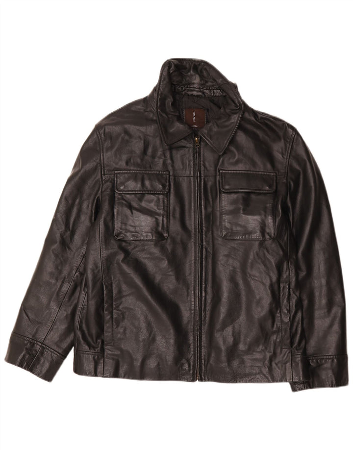 Conbipel Chaqueta de cuero para hombre UK 40 Large Cuero negro