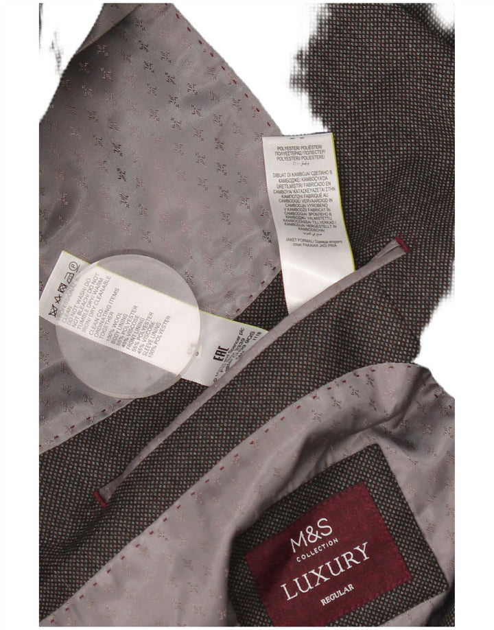 Marks & Spencer Chaqueta tipo blazer con 2 botones y corte regular para hombre UK 46 XL Gris