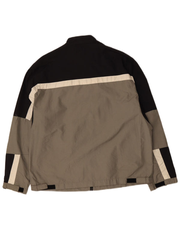 Chaqueta cortavientos vintage para hombre Reino Unido 38 Poliamida gris medio colorblock