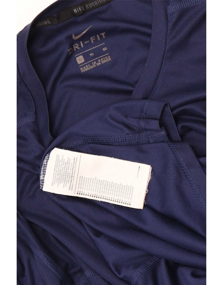 Nike Hombre Dri Fit Top Manga Larga XL Poliéster Azul Marino
