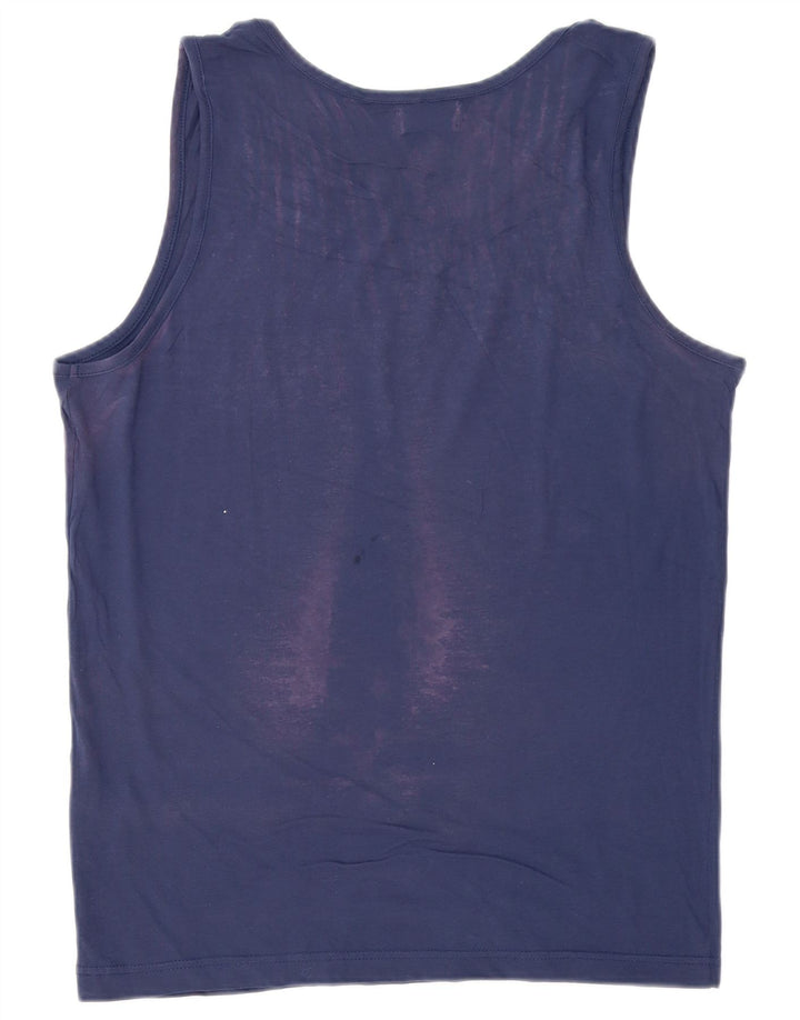 Kappa Hombre Gráfico Chaleco Top Grande Azul Marino Algodón