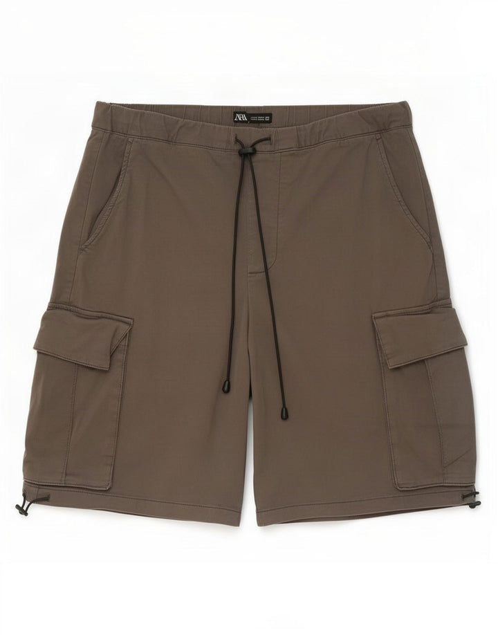 Zara Hombre Shorts Cargo Medianos W31 Algodón Gris