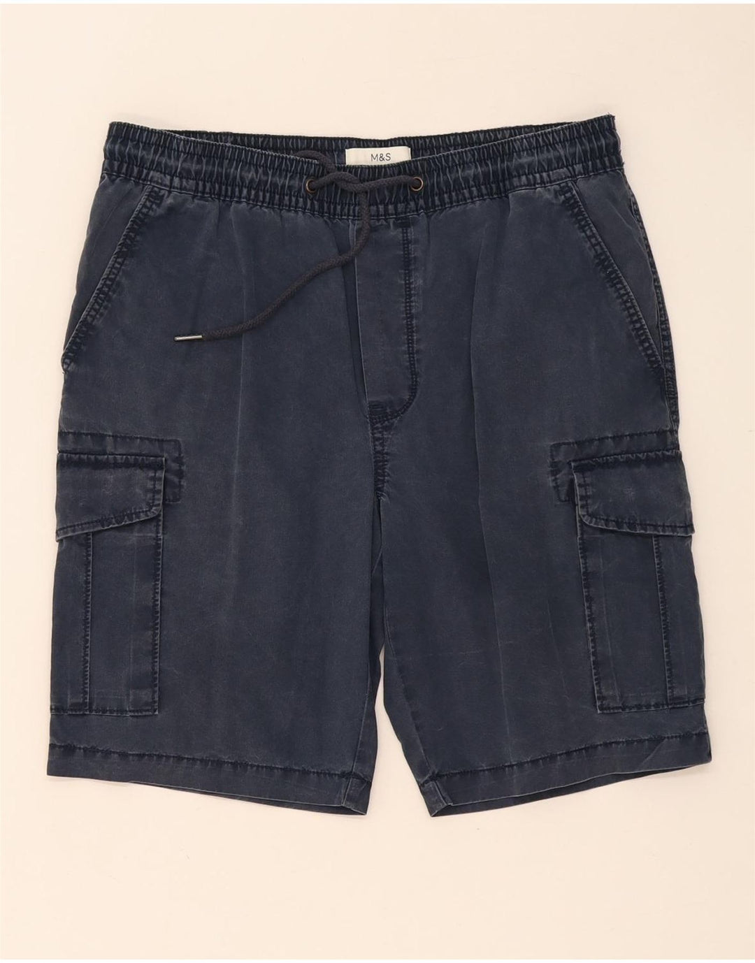 MARKS & SPENCER Pantalones cortos cargo para hombre W34 Grande Algodón azul marino