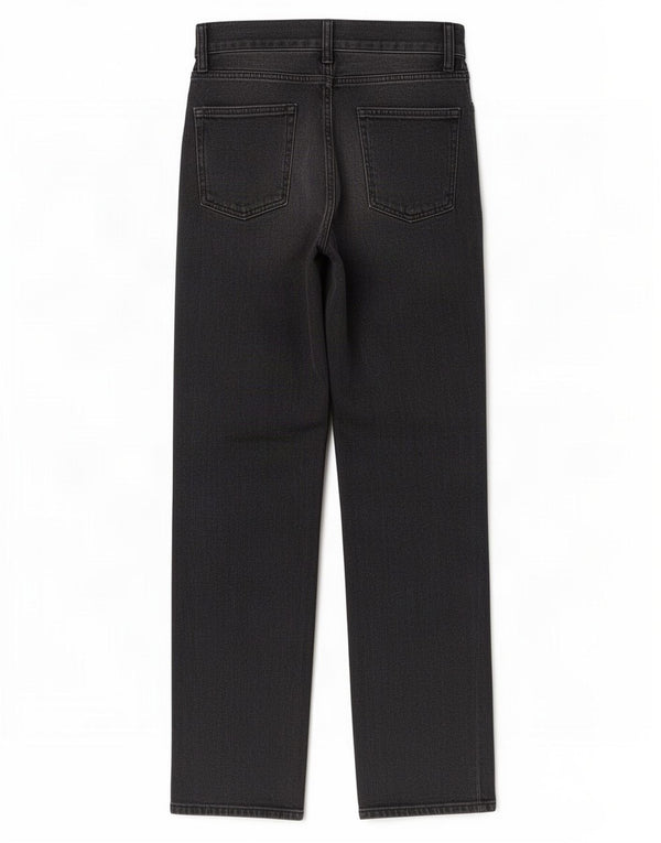 Zara Jeans Rectos De Cintura Alta Para Mujer EU 36 XS W26 L33 Algodón Gris