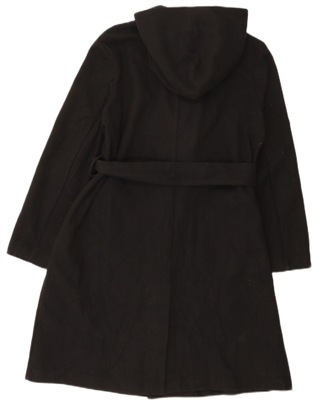 Abrigo con capucha ZARA Mujer UK 46 Large Poliéster negro