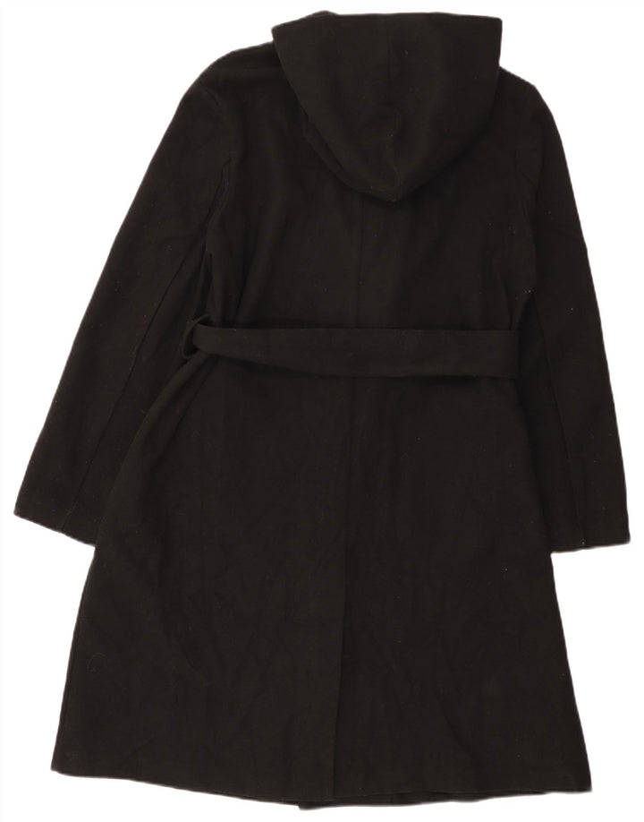 Abrigo con capucha ZARA Mujer UK 46 Large Poliéster negro