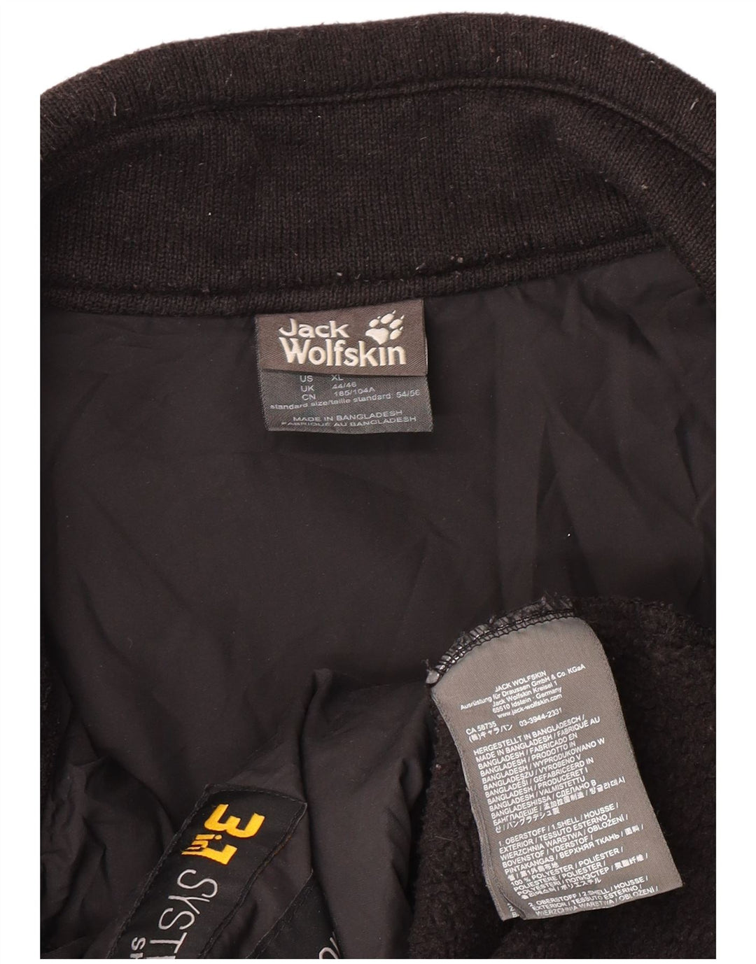JACK WOLFSKIN Chaqueta Polar Hombre ES 44/46 XL Negro Poliéster