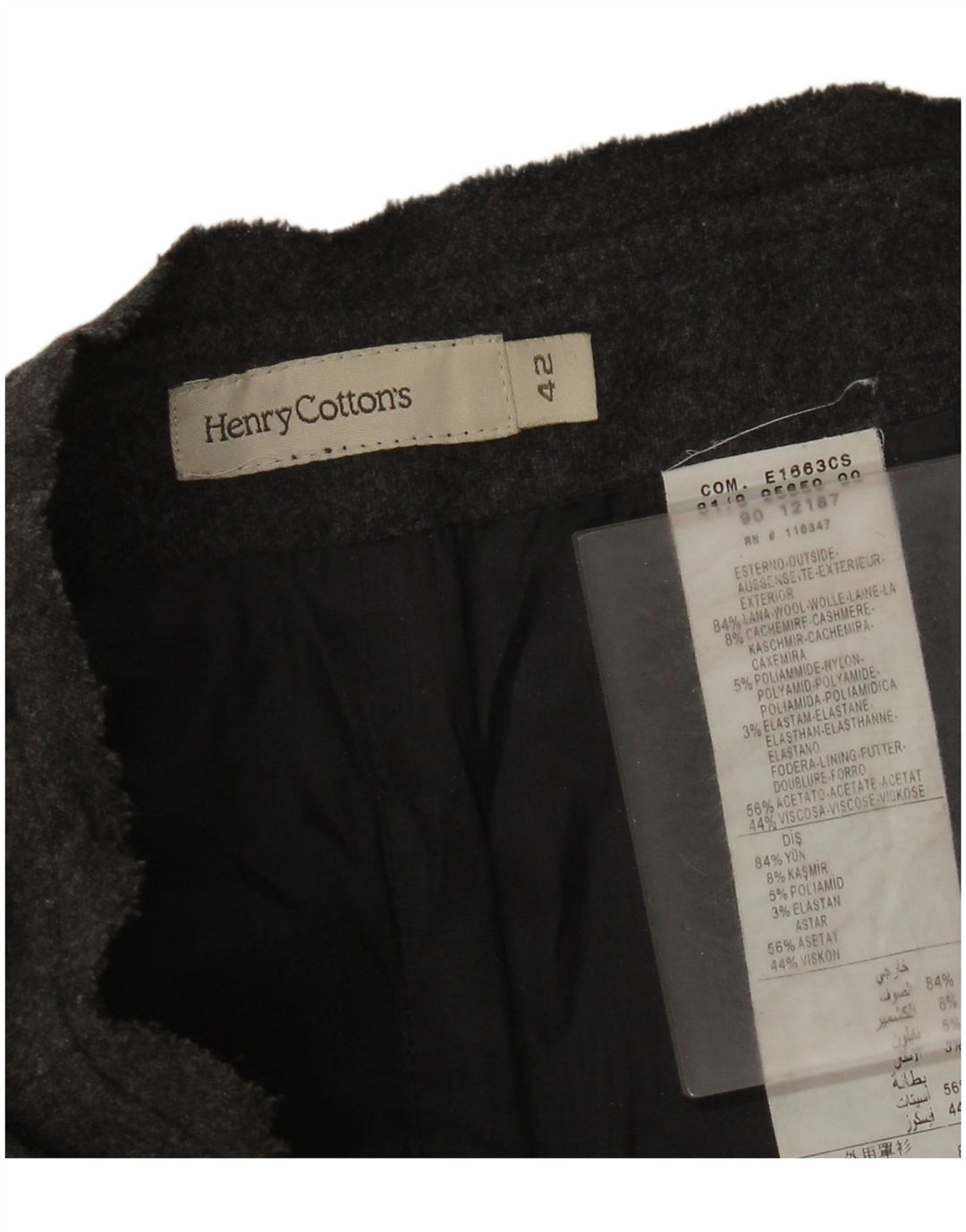 Henry Cottons Falda acampanada para mujer IT 42 Mediana W28 Lana gris