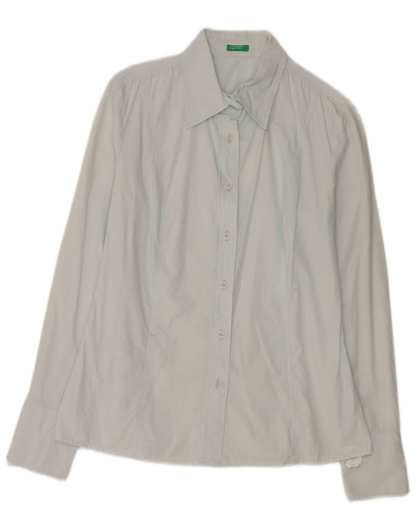 Camisa Benetton Mujer ES 44 Azul Medio