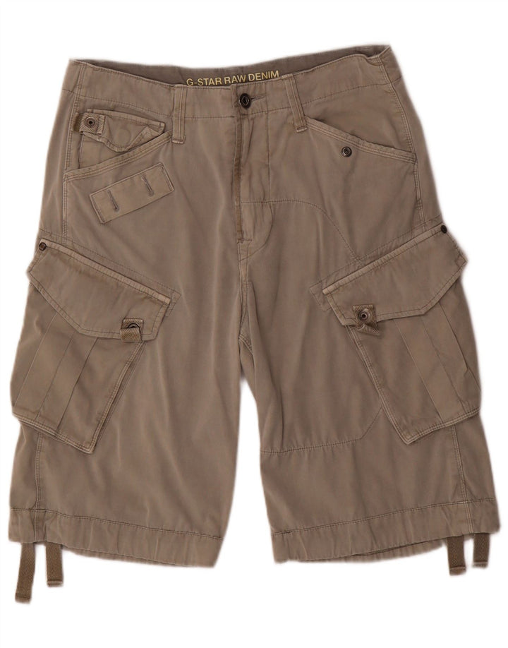G-STAR Mens 3301 Graphic Cargo Shorts W32 Gris Medio