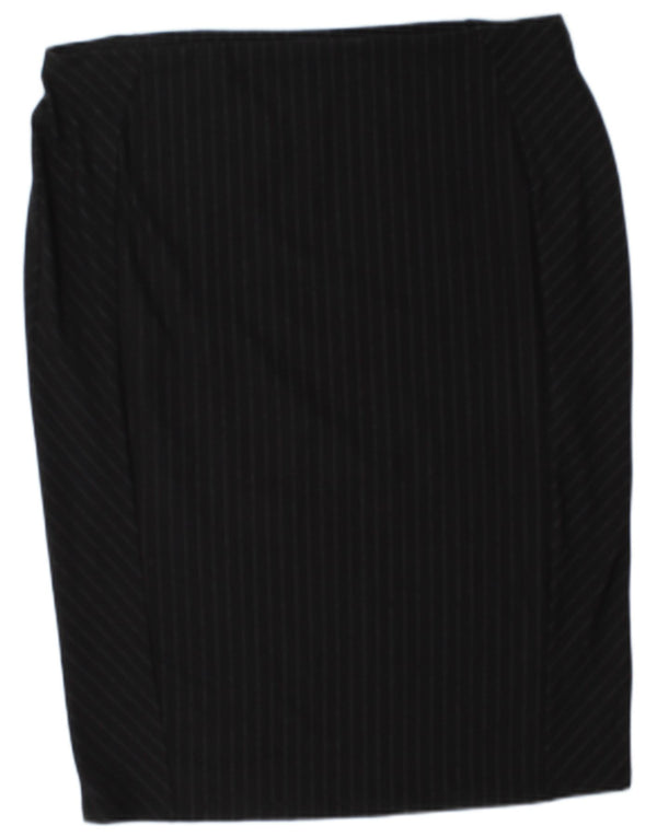 Marks & Spencer Falda lápiz para mujer UK 18 XL W38 Viscosa a rayas negras